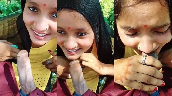Dehati Mala gives big cock in her mouth in the forest