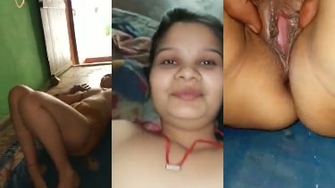 Beautiful country girlfriend took off her panties for sex